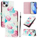 For iPhone 15 Plus Art Colored Drawing Pattern Leather Phone Case(Cake)