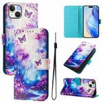 For iPhone 15 Art Colored Drawing Pattern Leather Phone Case(Dreamland)