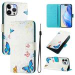 For iPhone 13 Pro Max Art Colored Drawing Pattern Leather Phone Case(Butterfly house)