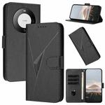 For Huawei Mate 60 Triangle Pattern Buckle Clasp Leather Phone Case(Black)