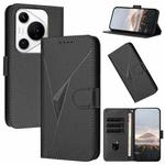 For Huawei Pura 70 Pro / Pura 70 Ultra Triangle Pattern Buckle Clasp Leather Phone Case(Black)