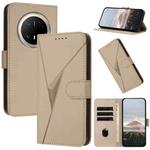 For Huawei Mate 70 Pro / Mate 70 Pro+ Triangle Pattern Buckle Clasp Leather Phone Case(Gold)