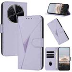 For Huawei nova 12i Triangle Pattern Buckle Clasp Leather Phone Case(Light Purple)