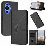 For Huawei nova 12s Triangle Pattern Buckle Clasp Leather Phone Case(Black)