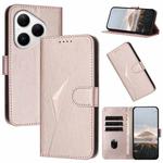 For Huawei Pura 80 5G Triangle Pattern Buckle Clasp Leather Phone Case(Rose Gold)