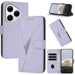For Huawei Pura 80 5G Triangle Pattern Buckle Clasp Leather Phone Case(Light Purple)