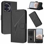 For Honor 100 Triangle Pattern Buckle Clasp Leather Phone Case(Black)