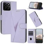 For Honor 200 Smart 5G Global Triangle Pattern Buckle Clasp Leather Phone Case(Light Purple)