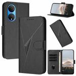 For Honor X7 4G / Play 30 Plus Triangle Pattern Buckle Clasp Leather Phone Case(Black)