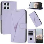 For Honor X8 4G / Play6T Pro / X30i Triangle Pattern Buckle Clasp Leather Phone Case(Light Purple)