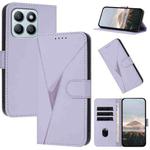 For Honor X8b Triangle Pattern Buckle Clasp Leather Phone Case(Light Purple)