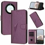 For Honor X9a / Magic5 Lite / X40 Triangle Pattern Buckle Clasp Leather Phone Case(Dark Purple)