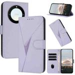 For Honor X9a / Magic5 Lite / X40 Triangle Pattern Buckle Clasp Leather Phone Case(Light Purple)