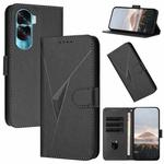 For Honor X50i / Honor 90 Lite Triangle Pattern Buckle Clasp Leather Phone Case(Black)