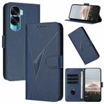 For Honor X50i / Honor 90 Lite Triangle Pattern Buckle Clasp Leather Phone Case(Royal Blue)