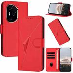 For Honor 300 Pro / Honor 300 Ultra Triangle Pattern Buckle Clasp Leather Phone Case(Red)