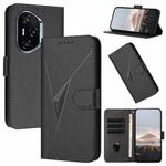 For Honor 400 Triangle Pattern Buckle Clasp Leather Phone Case(Black)