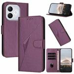 For Honor 400 Lite Triangle Pattern Buckle Clasp Leather Phone Case(Dark Purple)