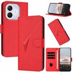 For Honor 400 Lite Triangle Pattern Buckle Clasp Leather Phone Case(Red)