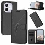For Honor 400 Lite Triangle Pattern Buckle Clasp Leather Phone Case(Black)