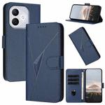 For Honor 400 Lite Triangle Pattern Buckle Clasp Leather Phone Case(Royal Blue)