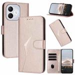 For Honor 400 Lite Triangle Pattern Buckle Clasp Leather Phone Case(Rose Gold)
