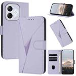 For Honor 400 Lite Triangle Pattern Buckle Clasp Leather Phone Case(Light Purple)