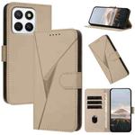 For Honor X8c 4G Triangle Pattern Buckle Clasp Leather Phone Case(Gold)
