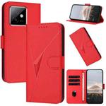For Honor X60 GT Triangle Pattern Buckle Clasp Leather Phone Case(Red)