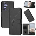 For Samsung Galaxy A55 5G Triangle Pattern Buckle Clasp Leather Phone Case(Black)