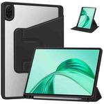 For Honor Pad X8a Tri-Fold Holder Rotation Leather Tablet Case(Black)