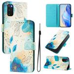 For Samsung Galaxy S20 FE 4G Art Colored Drawing Pattern Leather Phone Case(Flowering flowers)