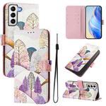 For Samsung Galaxy S21 5G Art Colored Drawing Pattern Leather Phone Case(Landscape)