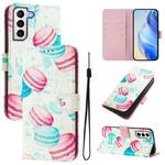 For Samsung Galaxy S21 5G Art Colored Drawing Pattern Leather Phone Case(Cake)