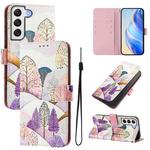 For Samsung Galaxy S22 5G Art Colored Drawing Pattern Leather Phone Case(Landscape)