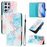 For Samsung Galaxy S22 Ultra 5G Art Colored Drawing Pattern Leather Phone Case(LOVE ME)