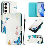 For Samsung Galaxy S23 5G Art Colored Drawing Pattern Leather Phone Case(Butterfly house)