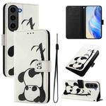 For Samsung Galaxy S23 FE 5G Art Colored Drawing Pattern Leather Phone Case(Panda)