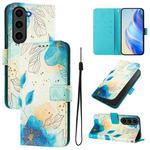 For Samsung Galaxy S23 FE 5G Art Colored Drawing Pattern Leather Phone Case(Flowering flowers)