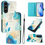 For Samsung Galaxy S23+ 5G Art Colored Drawing Pattern Leather Phone Case(Flowering flowers)