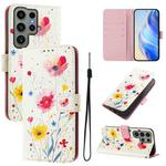 For Samsung Galaxy S23 Ultra 5G Art Colored Drawing Pattern Leather Phone Case(Flowers and plants)