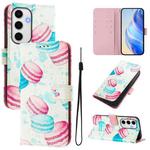 For Samsung Galaxy S24 FE 5G Art Colored Drawing Pattern Leather Phone Case(Cake)