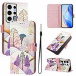 For Samsung Galaxy S24 Ultra 5G Art Colored Drawing Pattern Leather Phone Case(Landscape)