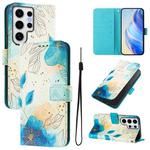 For Samsung Galaxy S24 Ultra 5G Art Colored Drawing Pattern Leather Phone Case(Flowering flowers)