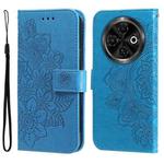 For Tecno Spark 30C Seven-petal Flowers Embossing Leather Phone Case(Blue)