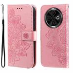 For Tecno Spark 30C Seven-petal Flowers Embossing Leather Phone Case(Rose Gold)