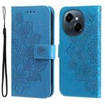 For Tecno Spark Go 1 / Pop 9 / Spark Go 2025 Seven-petal Flowers Embossing Leather Phone Case(Blue)