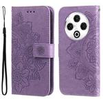 For Tecno Spark 30 4G Seven-petal Flowers Embossing Leather Phone Case(Light Purple)