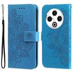 For Tecno Spark 30 4G Seven-petal Flowers Embossing Leather Phone Case(Blue)