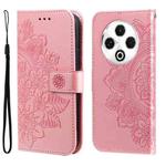 For Tecno Spark 30 4G Seven-petal Flowers Embossing Leather Phone Case(Rose Gold)